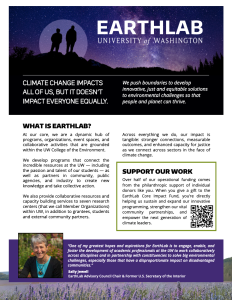 Screenshot of EarthLab fact sheet first page